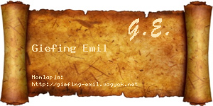 Giefing Emil névjegykártya